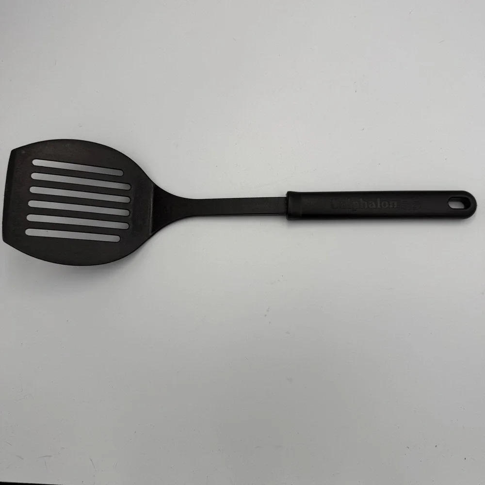 Calphalon Black Nylon Slotted Turner Spatula Heat Resistant 400F Made in USA